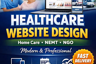 create assisted living website, senior care website, home care website, ngo,nemt