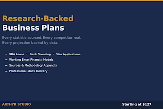 write a research backed business plan with real market data for sba loans