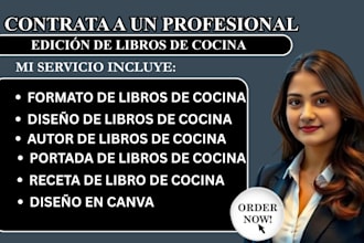 redacta, edita, diseña y da formato a tu libro de cocina y recetas profesional
