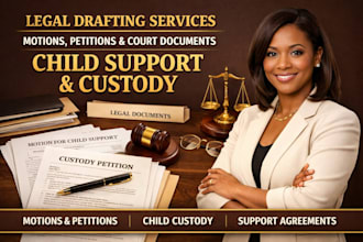 do legal drafting motion petition court document child support custody paralegal