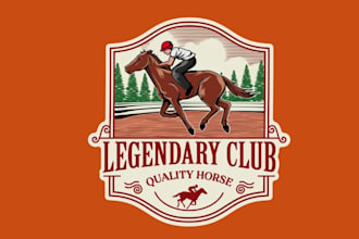 draw creative equestrian club logo or personal brands