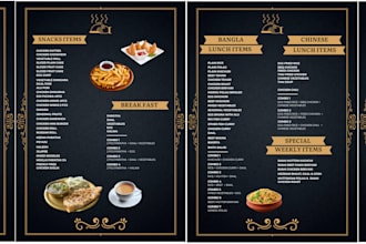 make and design professional CV and resume food menu and graphics
