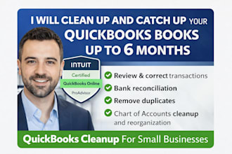 clean up and catch up your quickbooks books up to 6 months