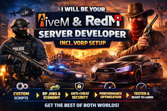 be your fivem server developer, redm server developer, redm vorp server