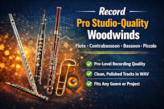 record pro studio quality flute, contrabassoon, bassoon and piccolo