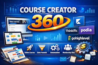 build course creator 360 kajabi gohighlevel online course funnel