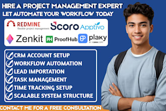 setup redmine zenkit crm scoro proofhub apptivo plaky paymo backlog automation