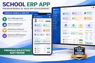 create a full school erp app with admin panel