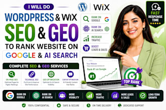 do wordpress and wix SEO and GEO to rank website on google and ai search