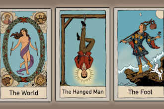 draw detailed tarot card illustrations in any style