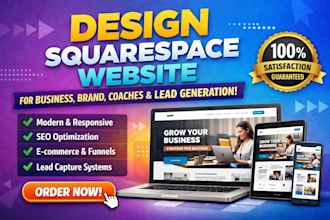 design squarespace website for business, brand, coaches webs and lead generation