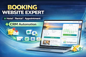 build booking website hotel vacation rental website  gohighlevel crm automation