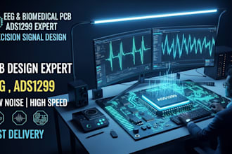 design eeg, ads1299 biomedical pcb and mixed signal embedded hardware system