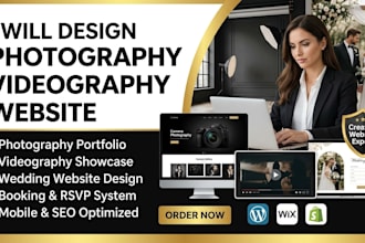 design a stunning photography videography or wedding website that convert client