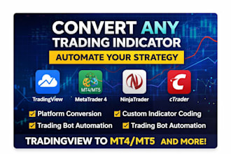 code or convert tradingview, mt4, mt5, ninjatrader