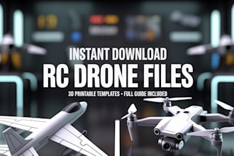 send instant download 3d rc plane drone templates with full documentation