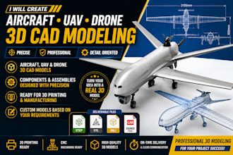 create aircraft uav and drone 3d cad models