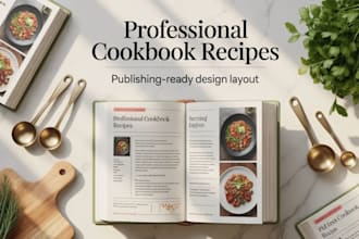 write professional cookbook recipes for publishing design cookbook style layout