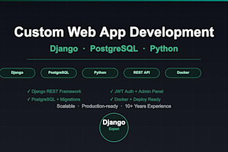 build a custom web app with python, django and postgresql