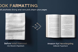 format your book for amazon KDP ebook and paperback