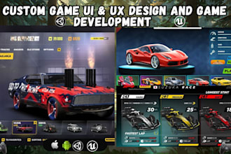 design modern high quality game ui ux designs for your games PC and mobile