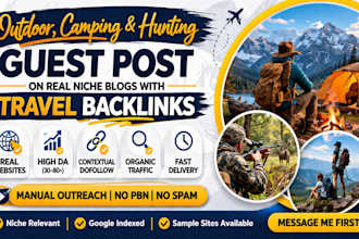 publish outdoor camping hunting guest posts on niche blogs backlinks