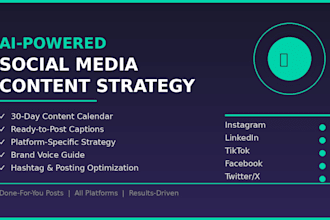 create an ai social media content calendar and strategy with posts