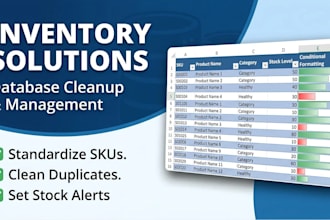 clean, update, and manage your inventory database