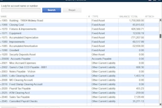 set up quickbooks, chart of accounts, payroll and vendor