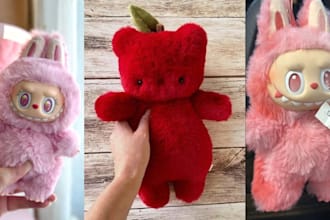 make custom plush toy amigurumi labubu plushies design minky fabric