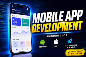 develop mobile app for android ios with mordern UI and performance
