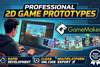 develop a professional 2d game prototype in gamemaker