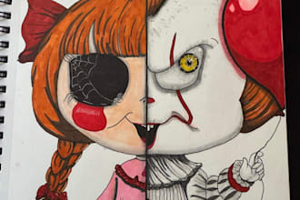 draw a custom chibi or cartoon character illustration