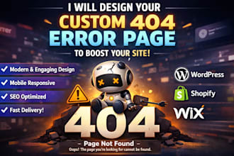design custom 404 error page and fix broken link issues for SEO