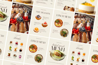 create restaurant menu, cafe menu, food flyer, bar menu and digital menu