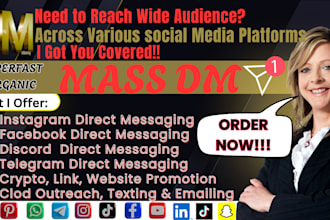 do premium mass dm instagram  telegram facebook outreach and lead generation