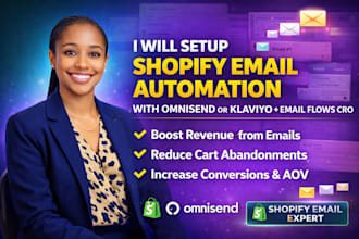 setup shopify email automation with omnisend or klaviyo and email flows cro