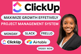 be clickup expert for setup, workflow and project management