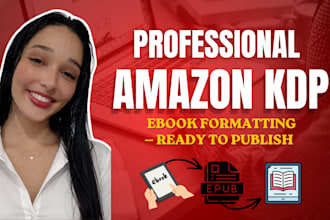format your ebook for amazon KDP, ready for publication