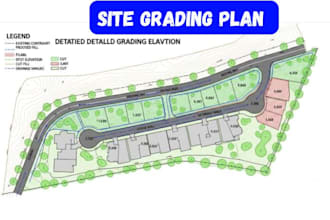 design site grading plan using autocad, erosion plan, site plan, utility plan