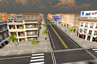 design realistic roblox map, simulator city map with full game environment