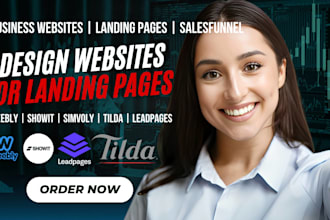 design websites or landing pages on weebly, showit, simvoly, tilda, leadpages