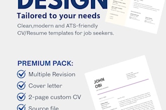 design a professional CV resume and cover letter