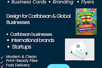 design flyers and business cards for caribbean and global brand