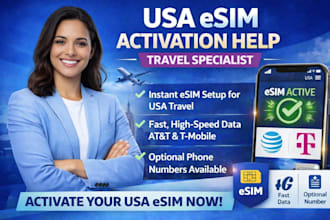 provide instant USA esim with fast activation, reliable data att tmobile