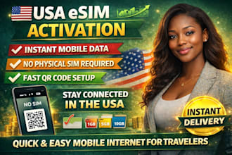 provide USA esim with instant activation and mobile data setup