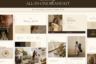 create luxury branding kit, logo bundle, brand identity, canva editable designs