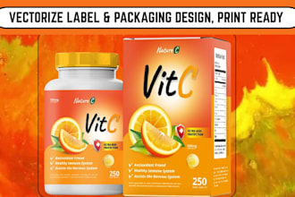 professionally edit, redesign, fix, vectorize label and packaging print ready