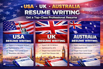 write ats resume, CV, cover letter for USA, UK, australia jobs