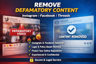 remove defamatory content from instagram facebook legally